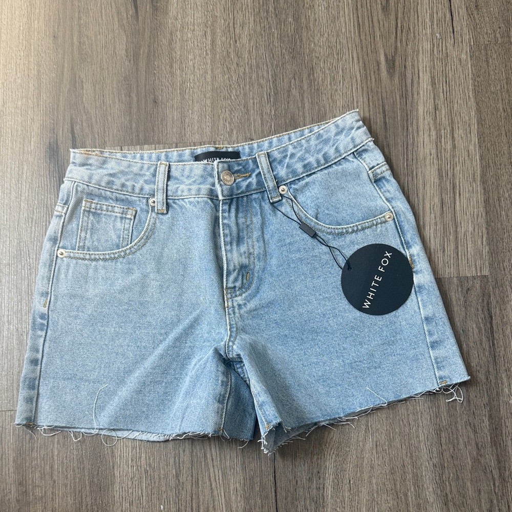 White Fox Boutique Light Blue Jean Shorts